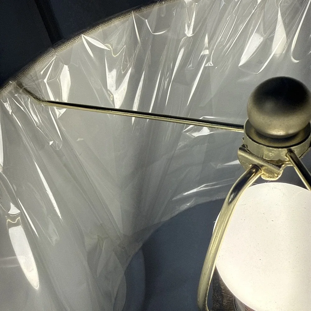 Marshall's Homesense Corgi Dog Brushed Gold Table Lamp White Shade NEW